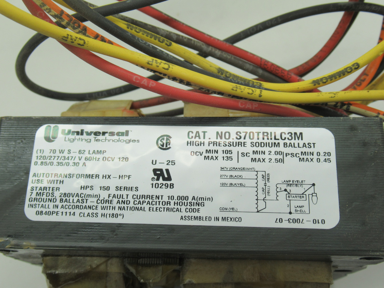 Universal S70TRILC3M-502K HPS Ballast 120/277/347V 60Hz 70W BOX DAMAGE NEW