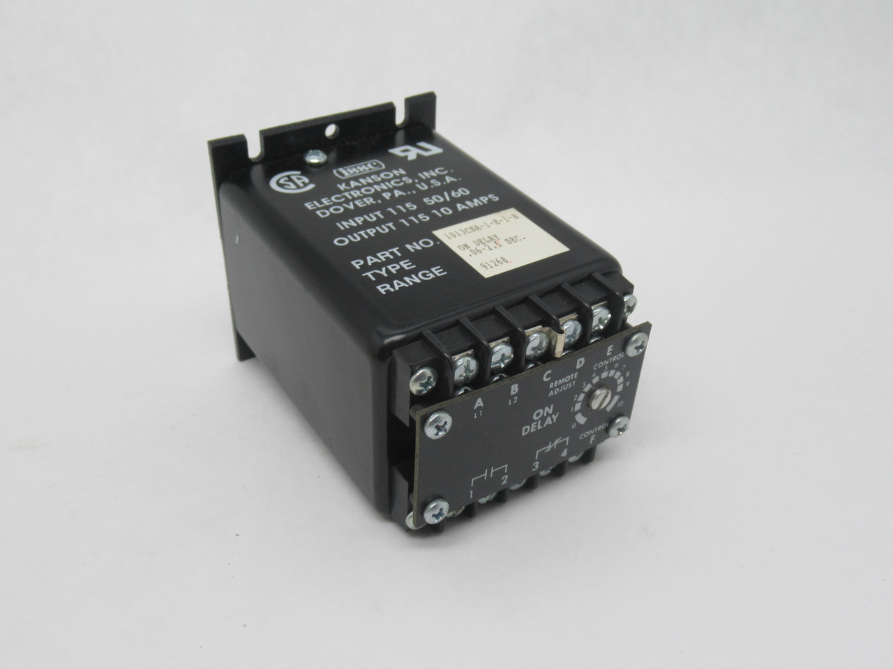Kansen 1013CSA-1-E-1-B ON-Delay Relay 115V 50/60Hz 10A .06-2.5sec NEW