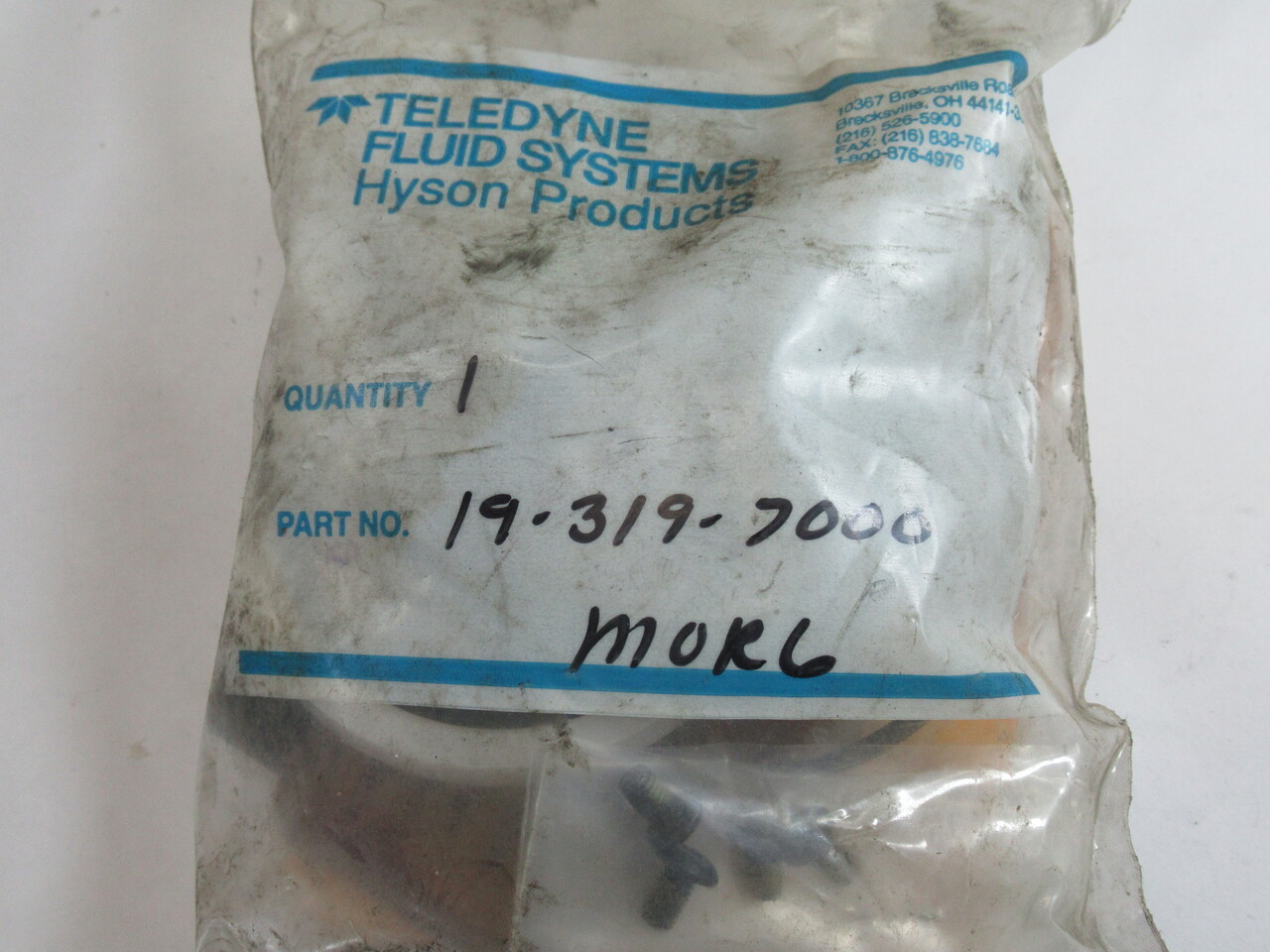 Teledyne 19-319-7000 Hyson Seal Kit for MOR6+ MORB6+ MORD6+ SHELF WEAR NWB