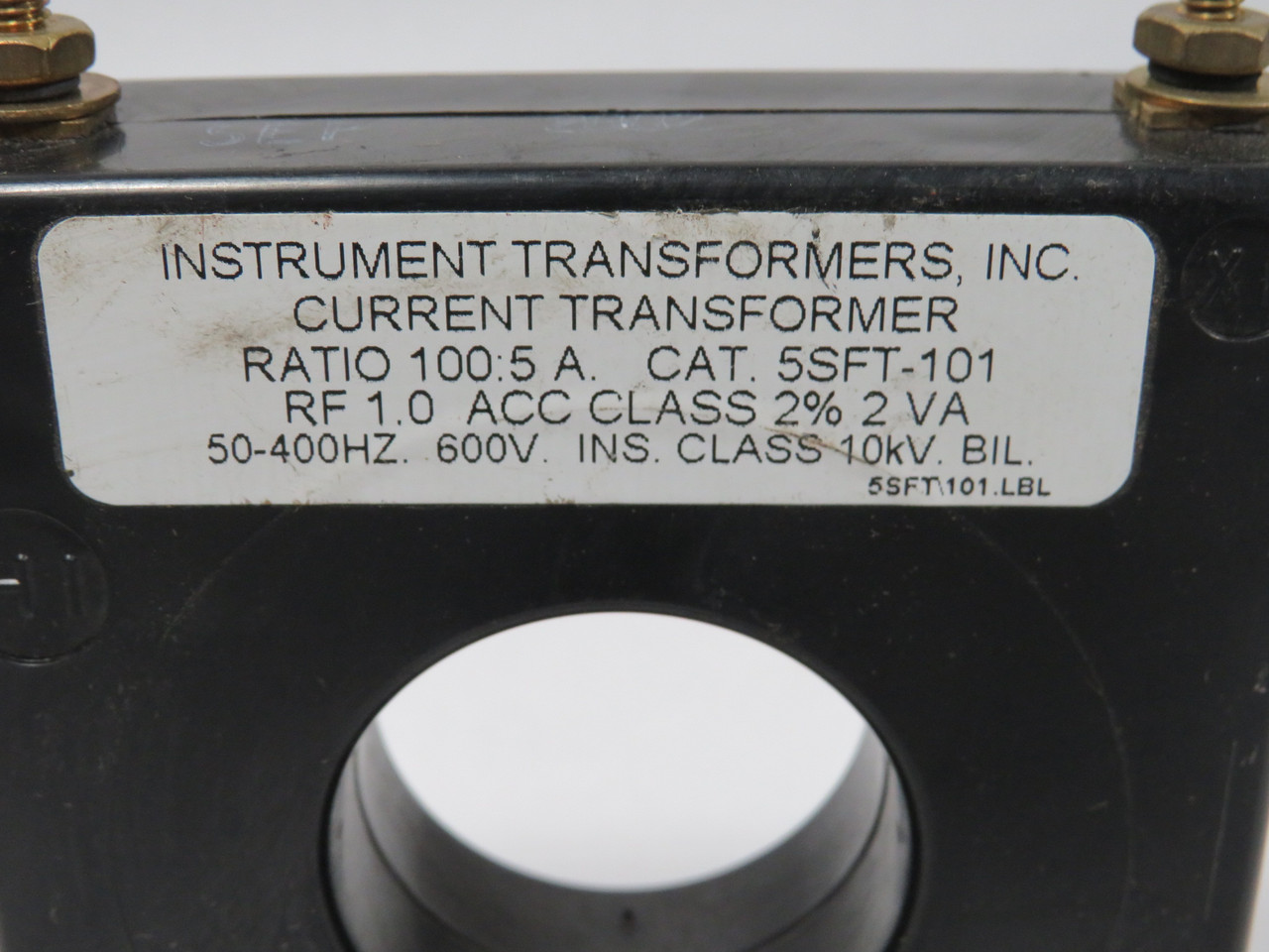 Instrument Transformers 5SFT-101 Current Transformer 600V 100:5A Ratio USED