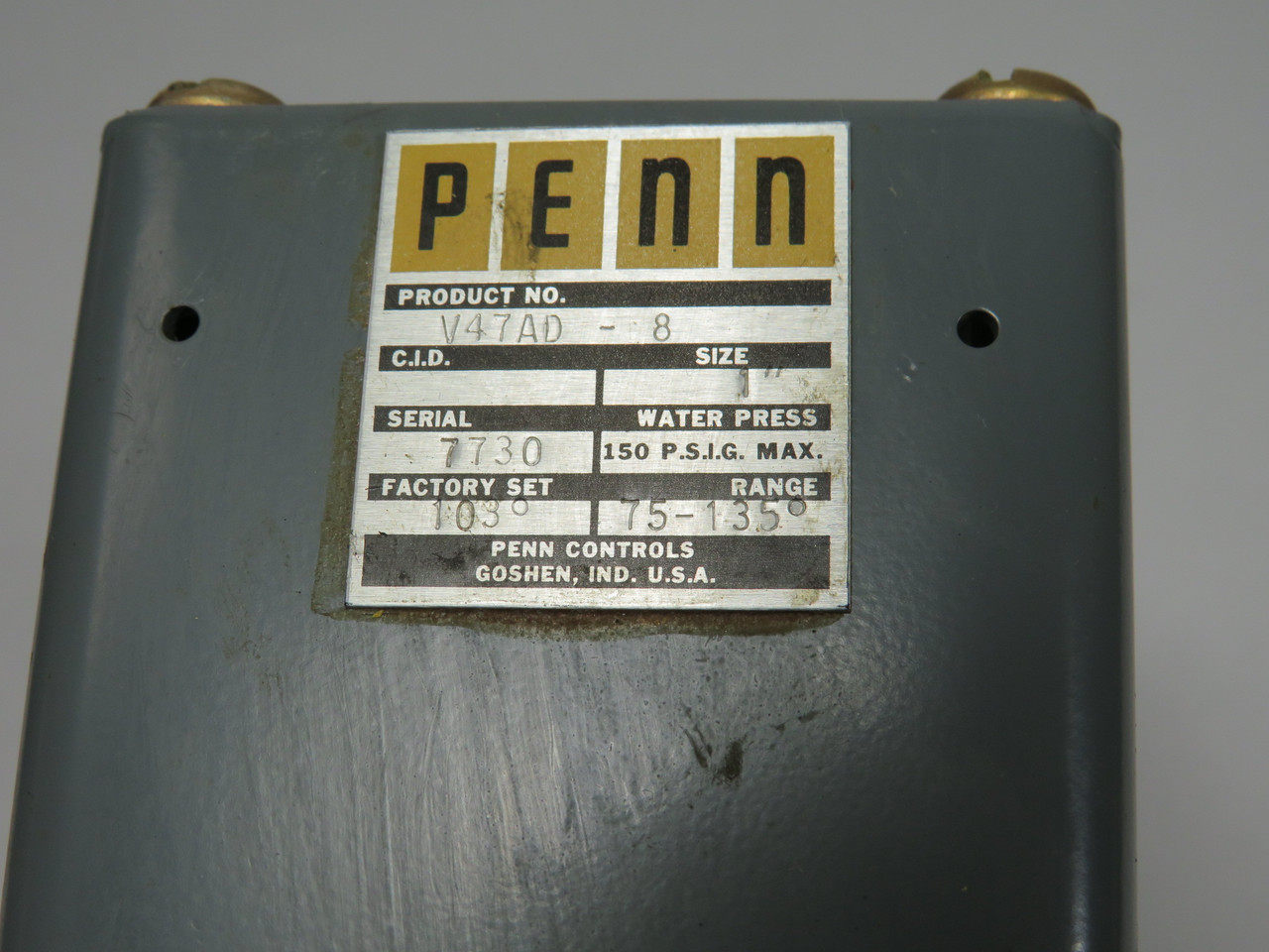 Penn V47AD-8 Temperature Actuated Water Valve 1" 150 psig SHELF WEAR NOP