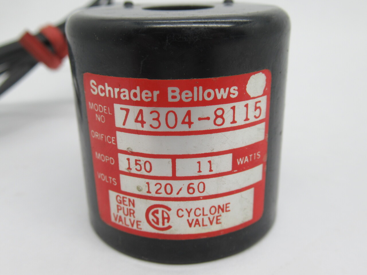Schrader Bellows 743048115 Solenoid Coil 120V/60Hz 11W SHELF WEAR NOP