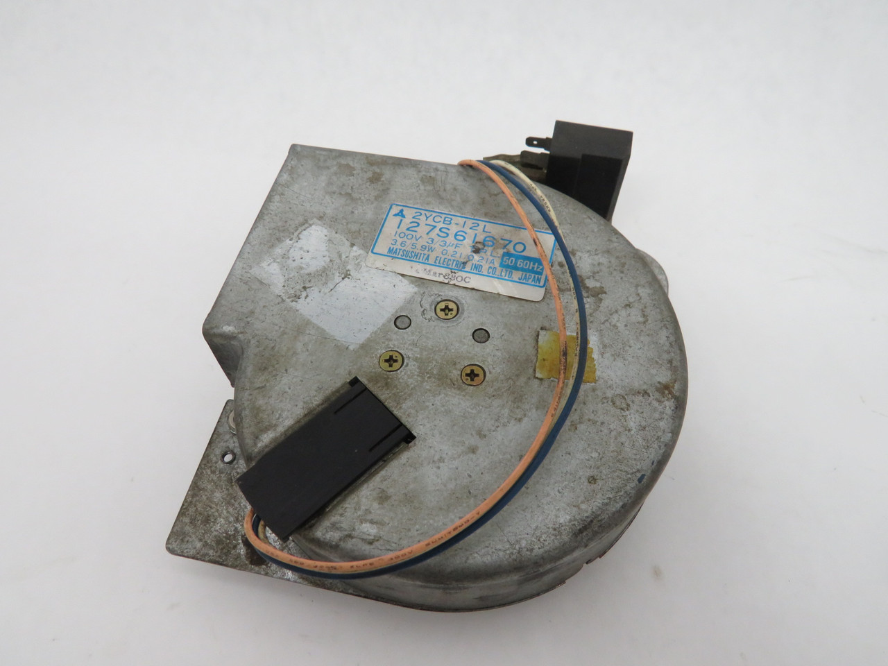 Matsushita 2YCB-12L 127S61670 Blower Fan 100V 3uf 3.6/5.9W 0.21A 50/60Hz USED