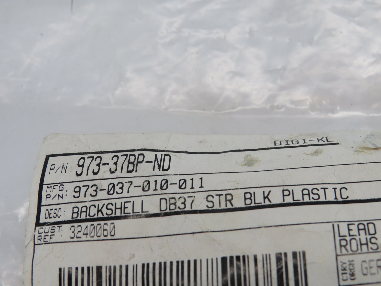 NorComp 973-037-010R011 Black Plastic Cable Connector Outer Shell Lot of 3 NWB