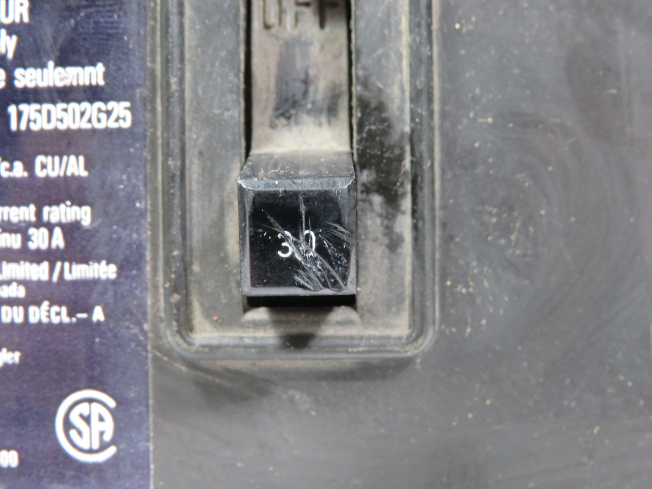 Westinghouse MCP13300S Circuit Breaker 30A 600VAC 3 Pole SHELF WEAR USED