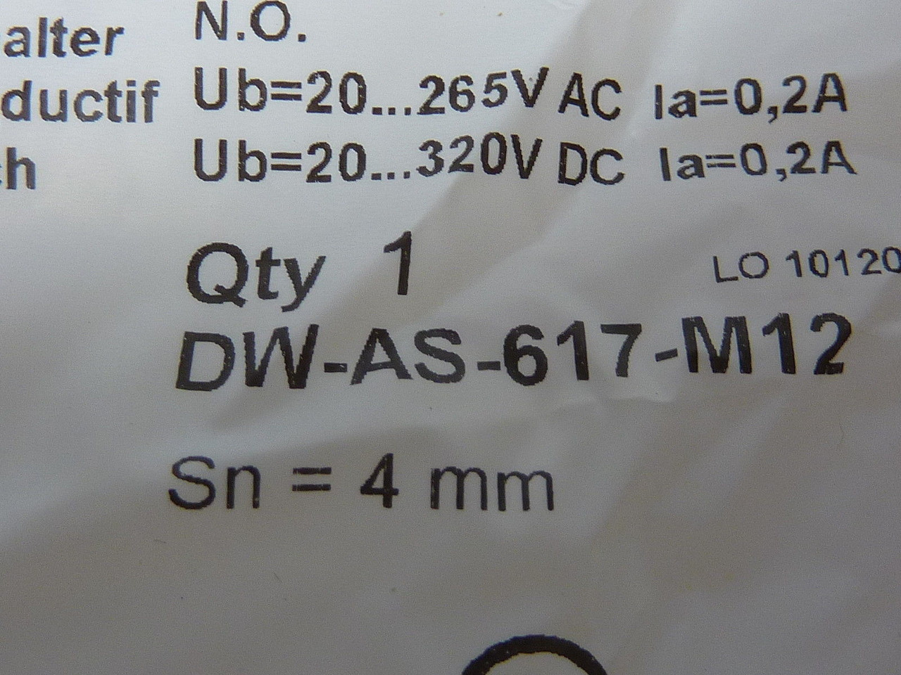 Contrinex DW-AS-617-M12 Inductive Proximity Switch  NWB