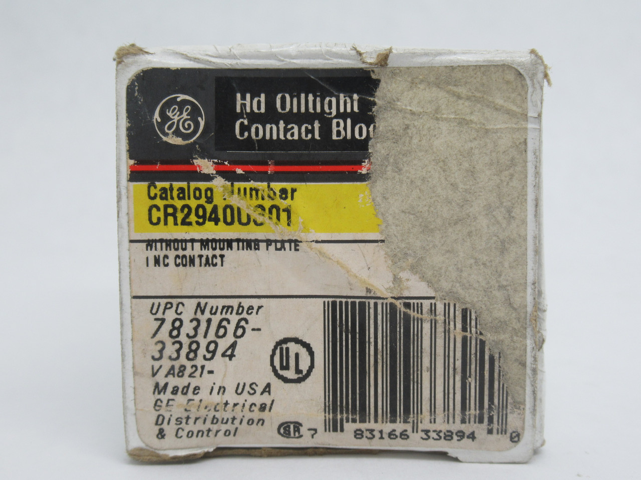 General Electric CR2940U301 Contact Block 600V 1NC BOX SHELF WEAR NEW