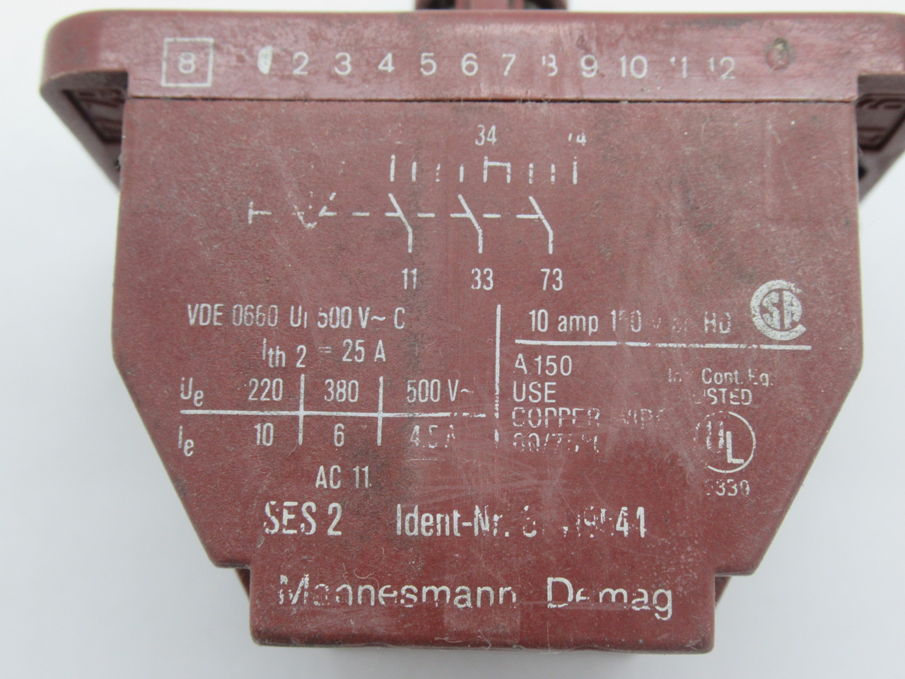 Mannesmann Demag 87419544 SES2 Switching Element Contact Block SHELF WEAR USED