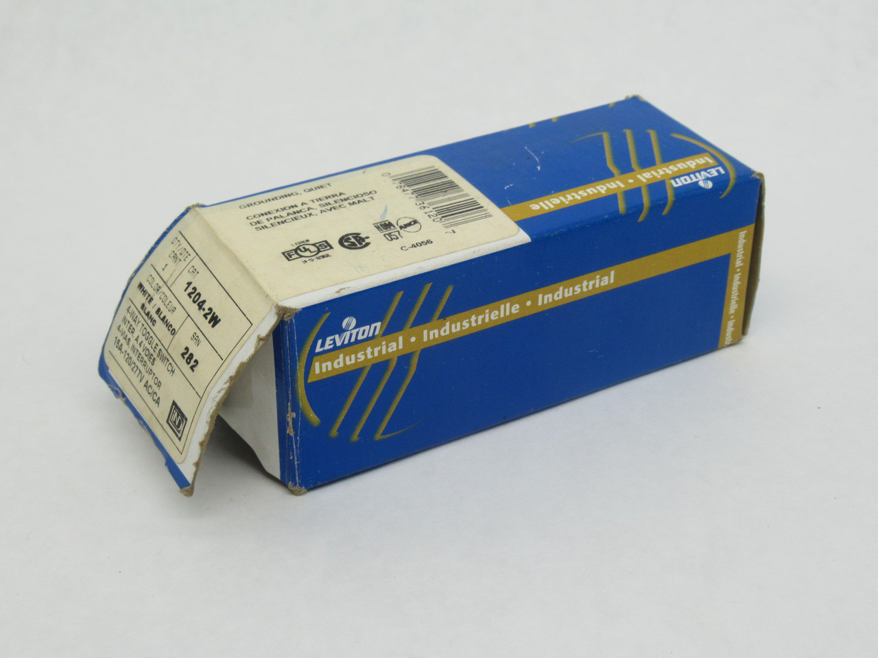 Leviton 1204-2W Toggle Switch 15A 120/277V 4-Way White BOX SHELF WEAR NEW