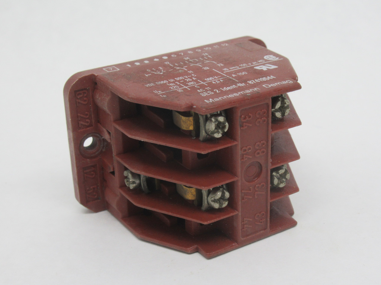 Mannesmann Demag 87419544 SES2 Contact Block 150V 10A NO MOUNT SCREWS USED