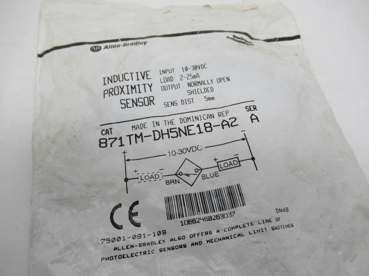 Allen-Bradley 871TM-DH5NE18-A2 Inductive Proximity Sensor Ser A 10-30VDC NWB