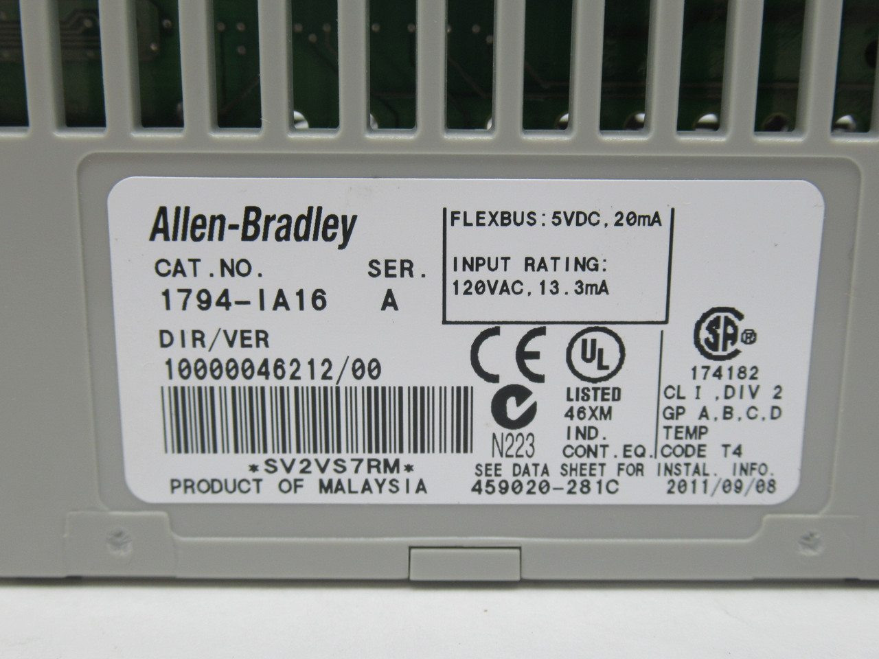 Allen-Bradley 1794-IA16 Series A Digital Input Module 16-Point 120V 13.3mA NOP