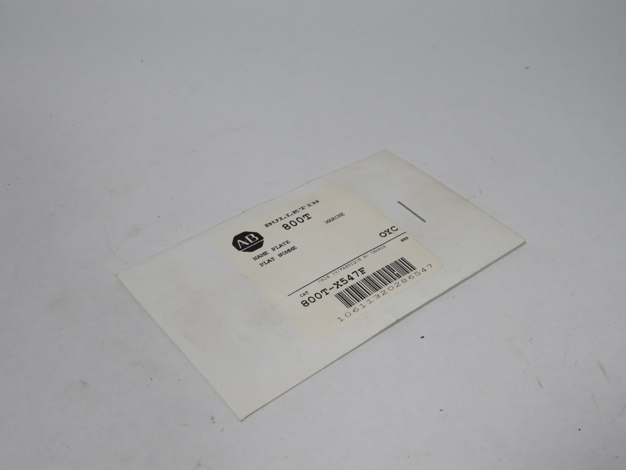 Allen-Bradley 800T-X547F 30mm Legend Plate MARCHE NWB