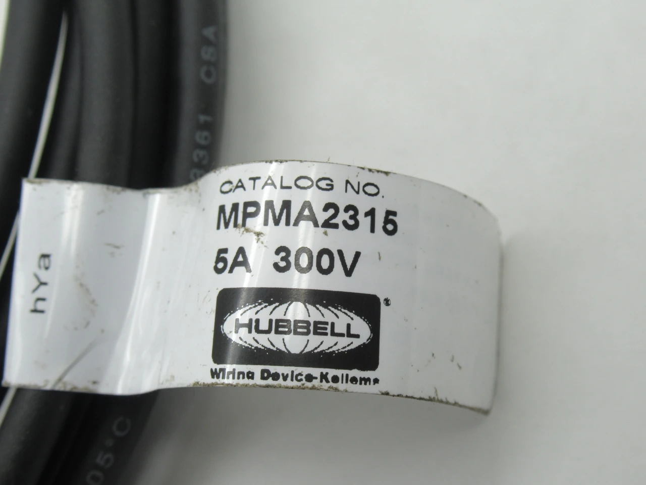 Hubbell MPMA2315 Cable Assembly 3-Pole Angled Male Plug 5m L SHELF WEAR NWB