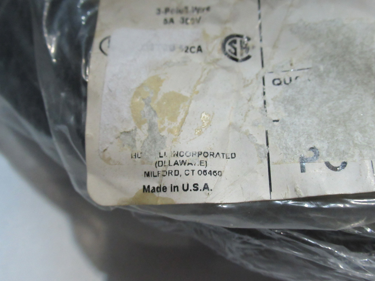 Hubbell MPMA2315 Cable Assembly 3-Pole Angled Male Plug 5m L SHELF WEAR NWB