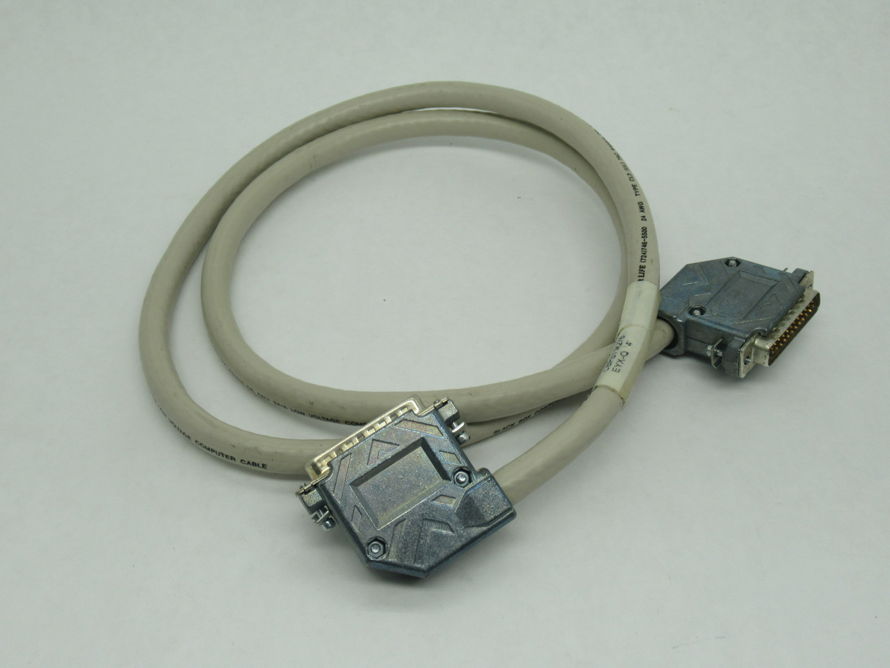 Black Box CBPS114276 Cable Assembly 25-Pin Male/Male 90D D-Sub 4' Length USED