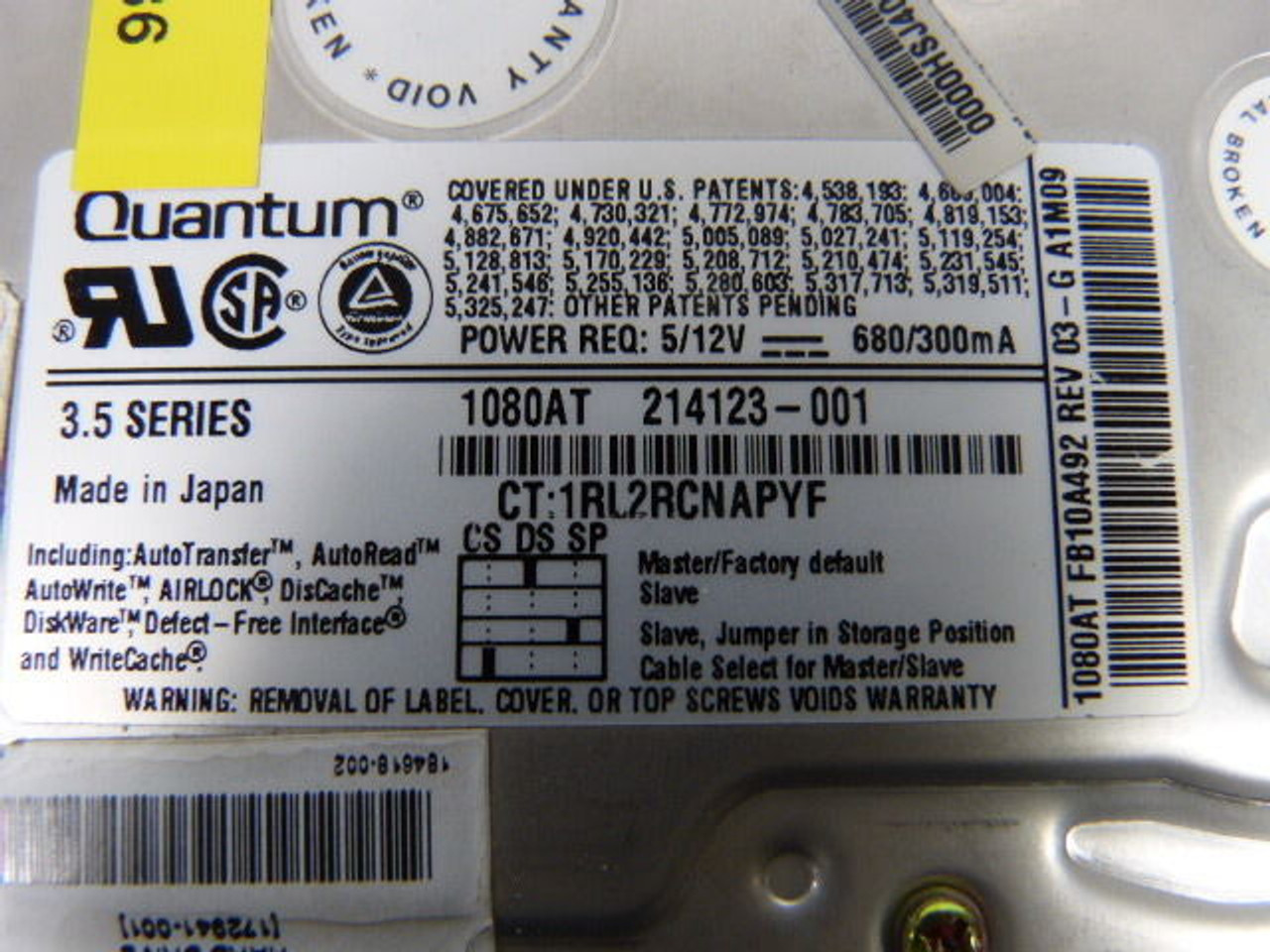 Quantum FB12A011 Hard Drive 1.8GB Fireball 3.5" USED