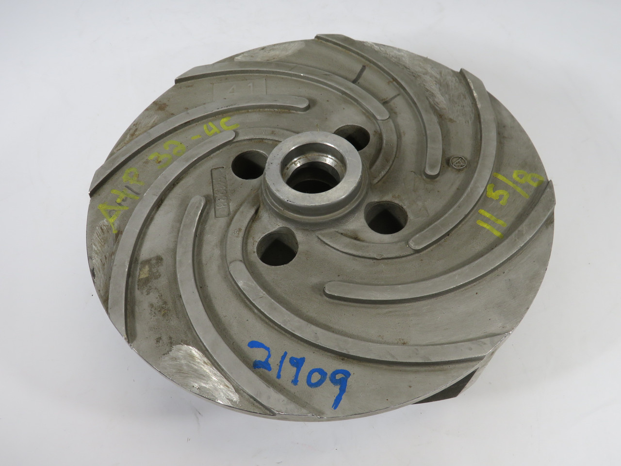 Generic 141928 Pump Impeller 4 Vane 11-5/8" Dia. 1-9/16"LID SHELF WEAR NOP