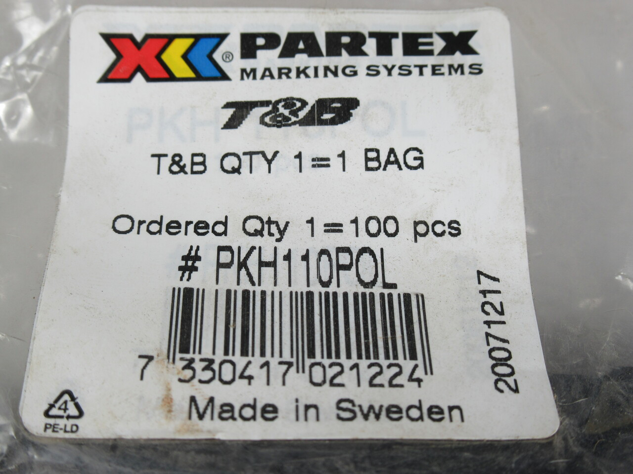 Partex Marking Systems PKH 110-POL Marking Holder 100mm Length 100-Pack NWB