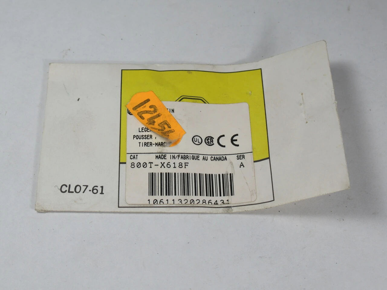 Allen-Bradley 800T-X618F 30mm Legend Plate POUSSER ARRET TIRER MARCHE NEW