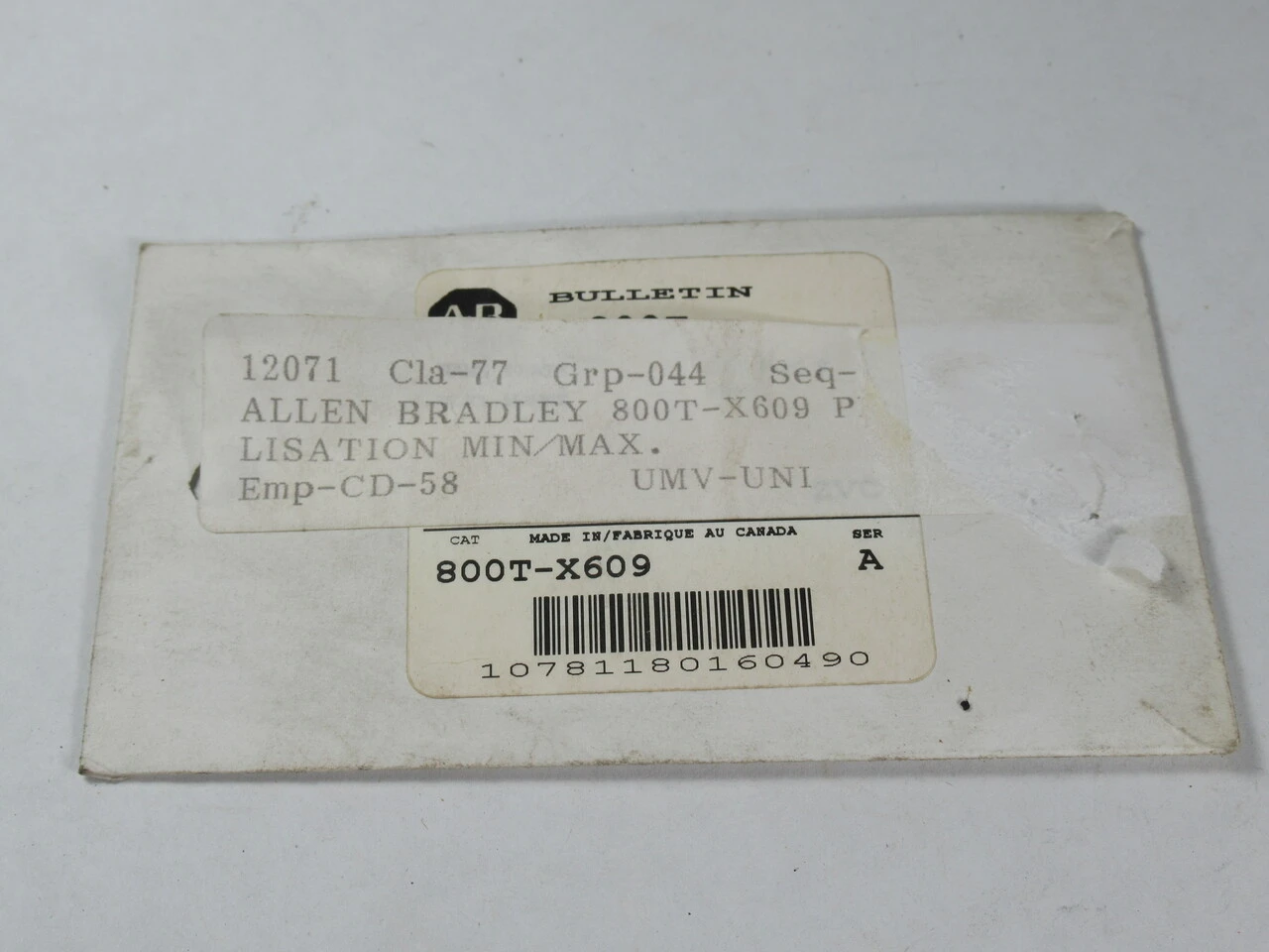 Allen-Bradley 800T-X609 Potentiometer Legend Plate With Graduated Markings NEW