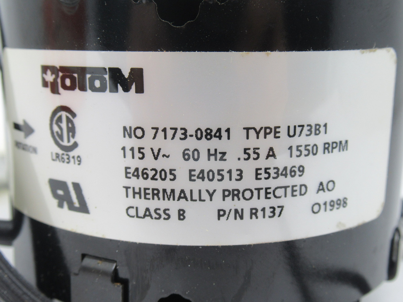 Rotom R1-R137 3.3" Diameter 1/60HP 1550RPM 115V TE 0.55A 60Hz BOX DAMAGE NEW
