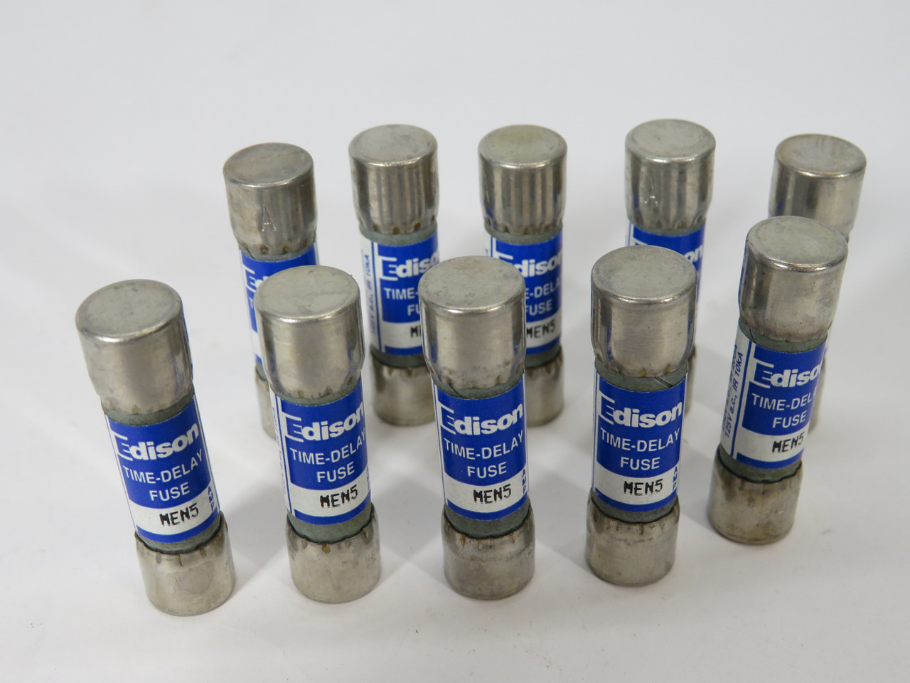 Edison MEN5 Time Delay Fuse 5A 250V 10-Pack BOX DAMAGE NEW