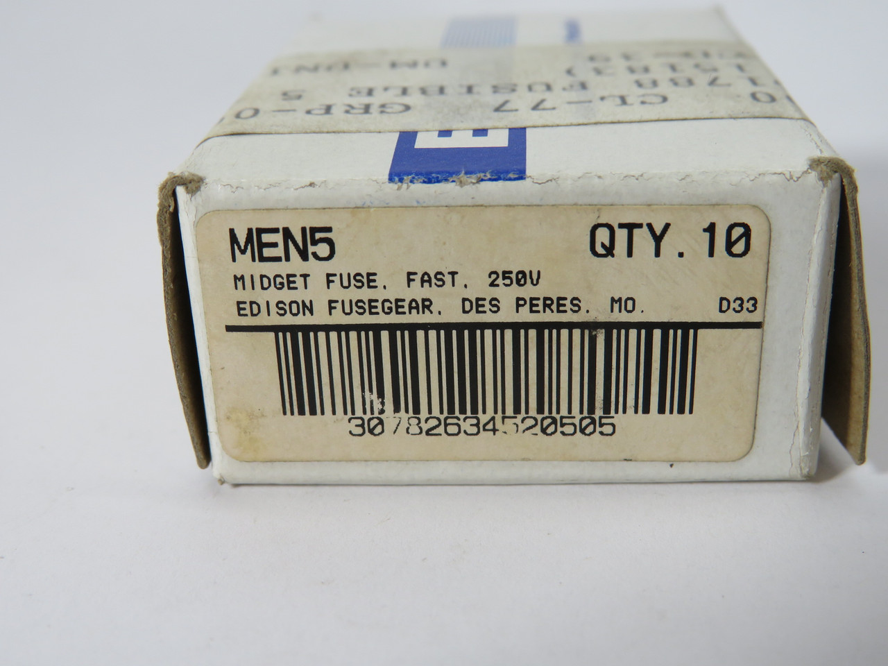 Edison MEN5 Time Delay Fuse 5A 250V 10-Pack BOX DAMAGE NEW