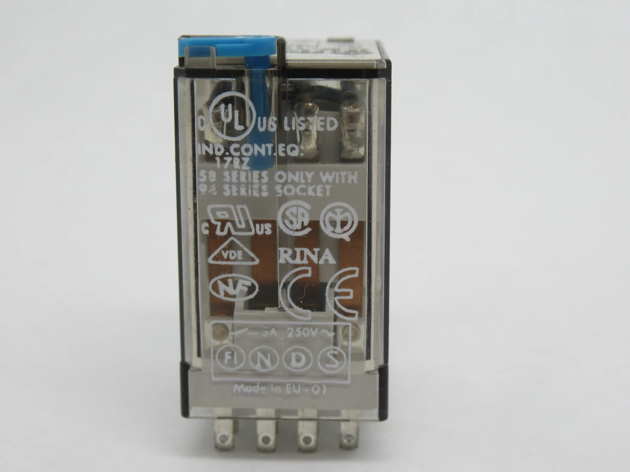 Finder 55.34.9.024.0070 Plug-In Relay 24VDC 7A@250VAC 14-Blade 4-Pole USED