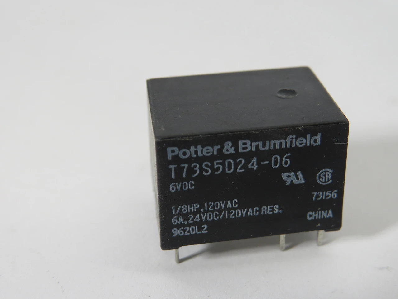 Potter & Brumfield T73S5D24-06 Power Relay 6VDC 6A 24VDC/120VAC 5-Pin NOP