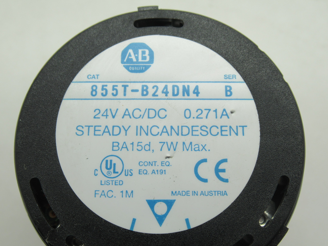 Allen-Bradley 855T-B24DN4 Series B Stack Light w/ Bulb 24VAC/DC 0.271A USED