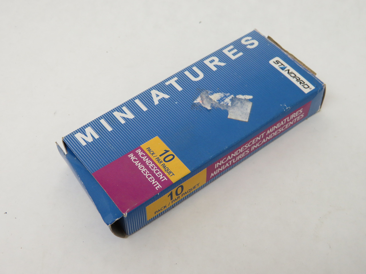 Standard B3.5/CL/2.47V/0.3A/P13.5S/STD Miniature Light Bulb 10-Pk BOX DAMAGE NEW