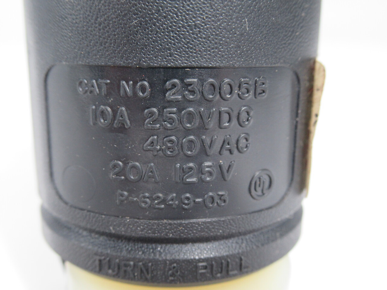 Hubbell Bryant 23005B Locking Plug 10A 250VDC 480VAC 20A 125V 3W 3P BOX DMG NEW