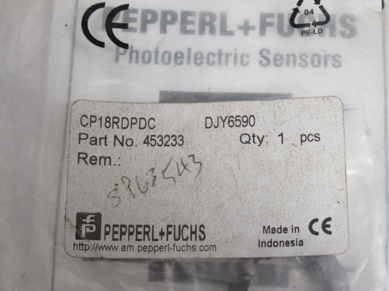Pepperl+Fuchs CP18RDPDC Thru-Beam Photoelectric Receiver 10-30VDC HOLEY BAG NWB