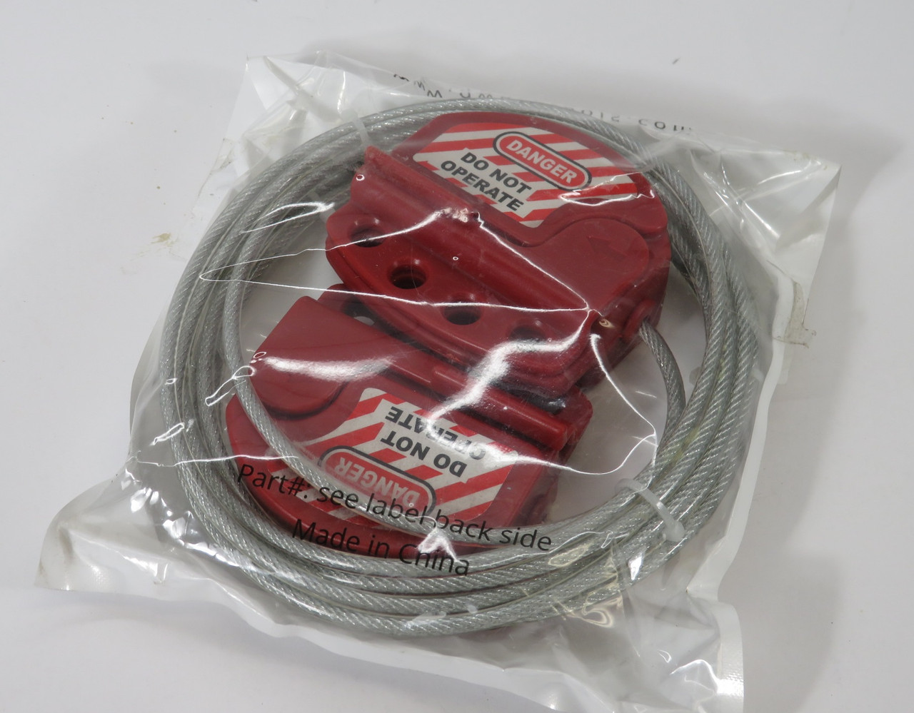 QWork B09V9ZXDYV Lockout Tagout Steel Vinyl Cable Lock 2-Pack 5.9' NWB