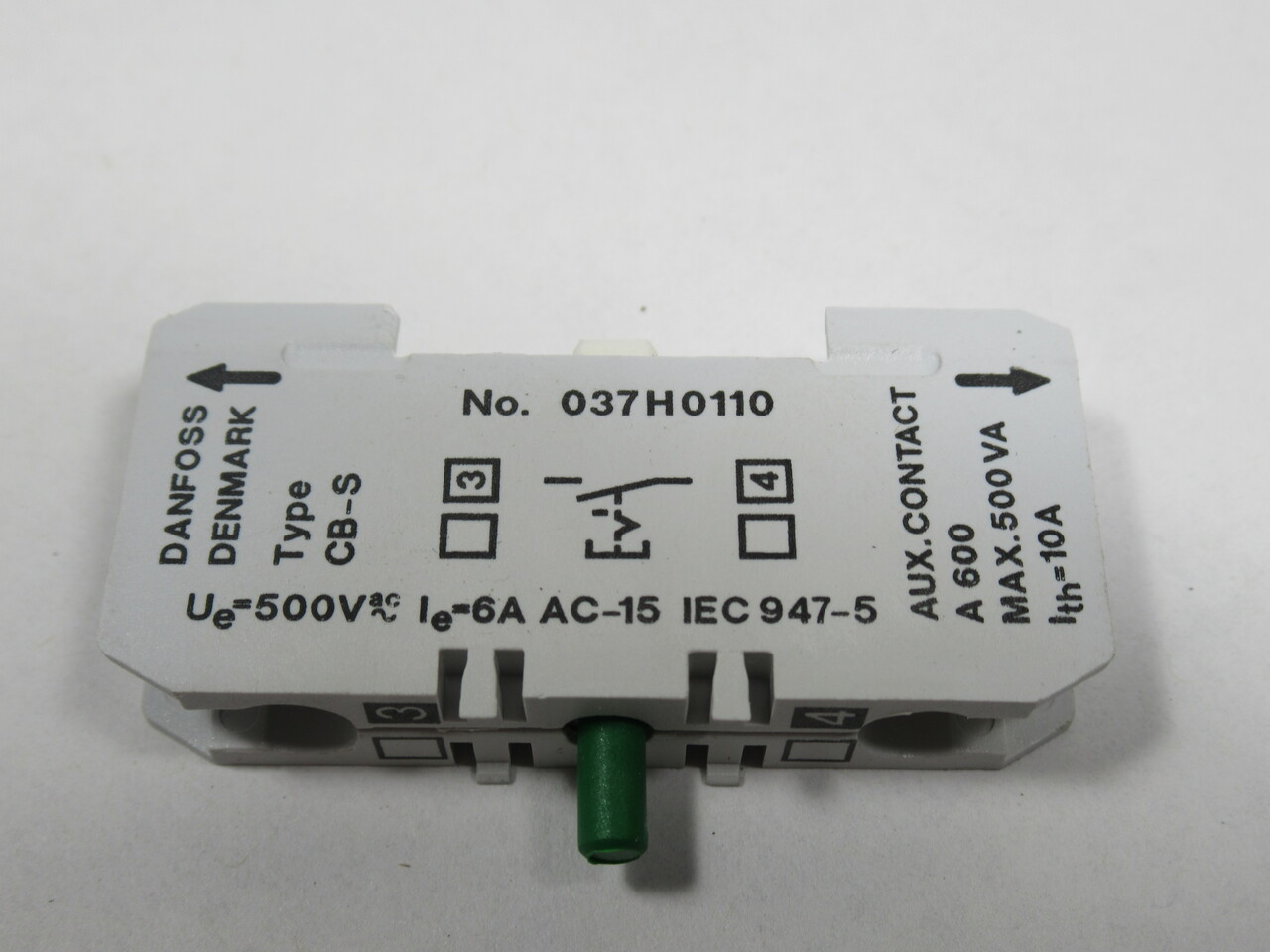 Danfoss 037H0110 CB-S Auxiliary Contact Block 1NO NOP