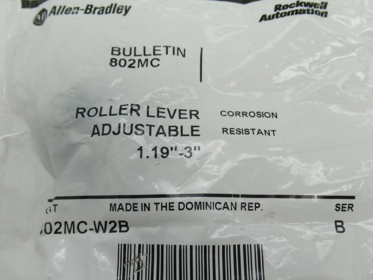 Allen-Bradley 802MC-W2B Series B Adjustable Roller Lever 1.19-3" NWB