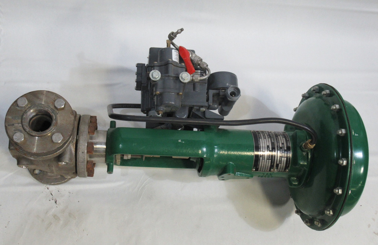 Fisher EZ 667 Size 34 Flanged Steel Pneumatic Actuated Valve ADJUSTED BASE USED
