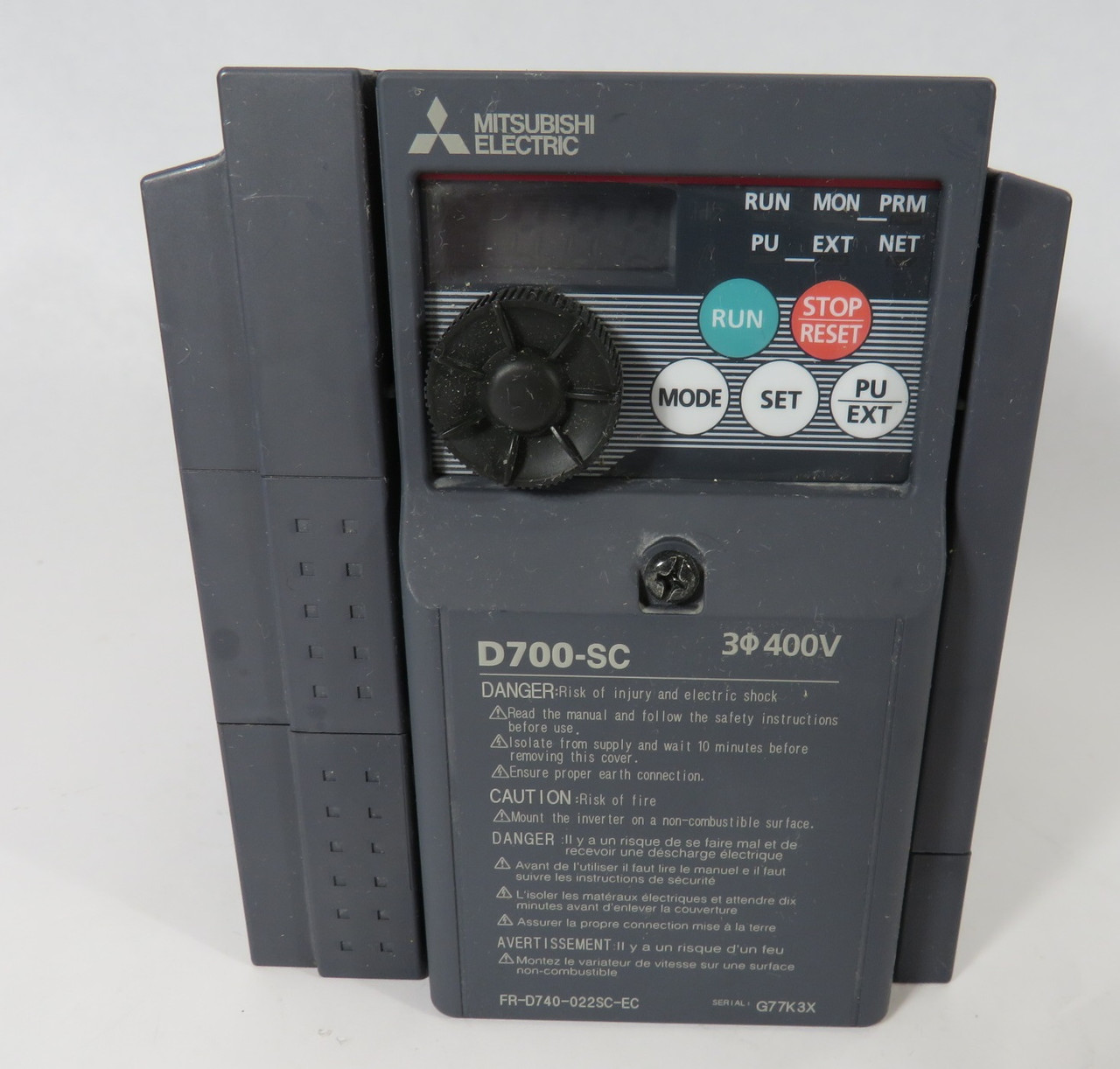 Mitsubishi Electric FR-D740-022SC-EC Inverter Drive 3Ph 380-480V 2.2A USED