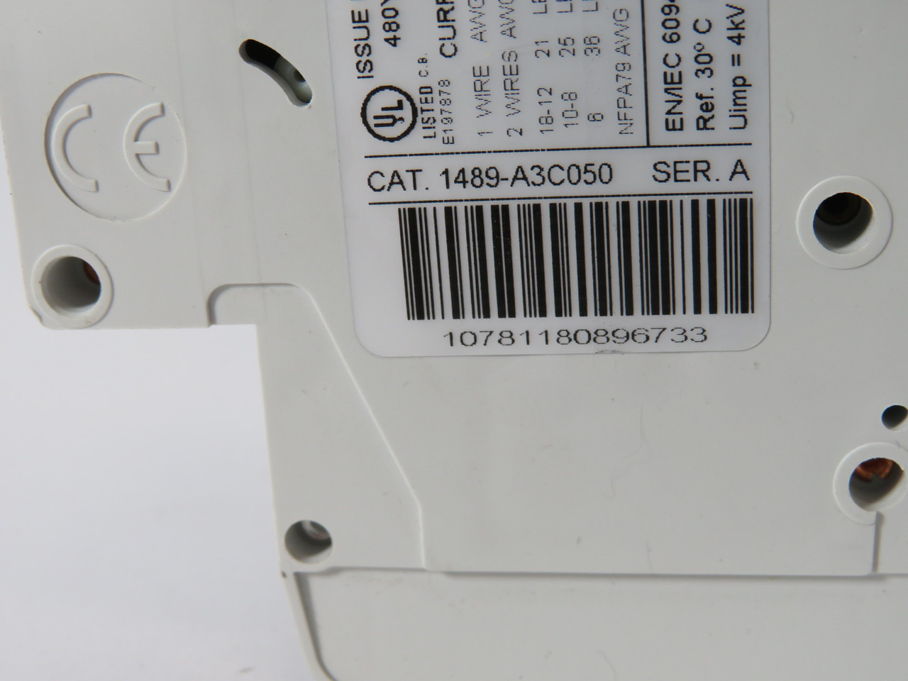 Allen-Bradley 1489-A3C050 Ser. A Circuit Breaker 5A 480Y 277VAC 50/60Hz 3P USED