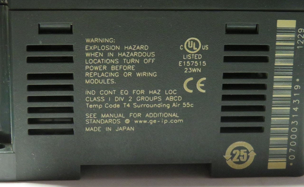 General Electric IC200UAL005-DK Micro Controller 24VDC MISSING TOP COVER USED