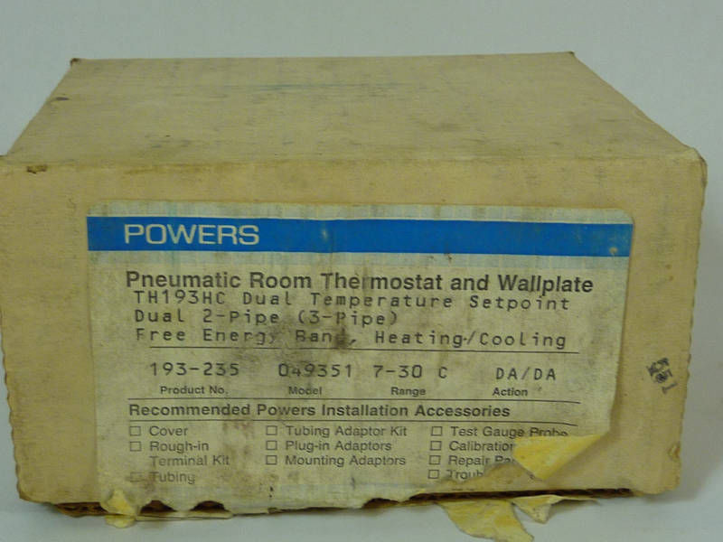 Powers Dual Temperature Set Point Thermostat 193-235 ! NEW !