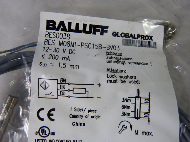 Balluff BES M08MI-PSC15B-BV03/141936 Inductive Proximity Switch NWB
