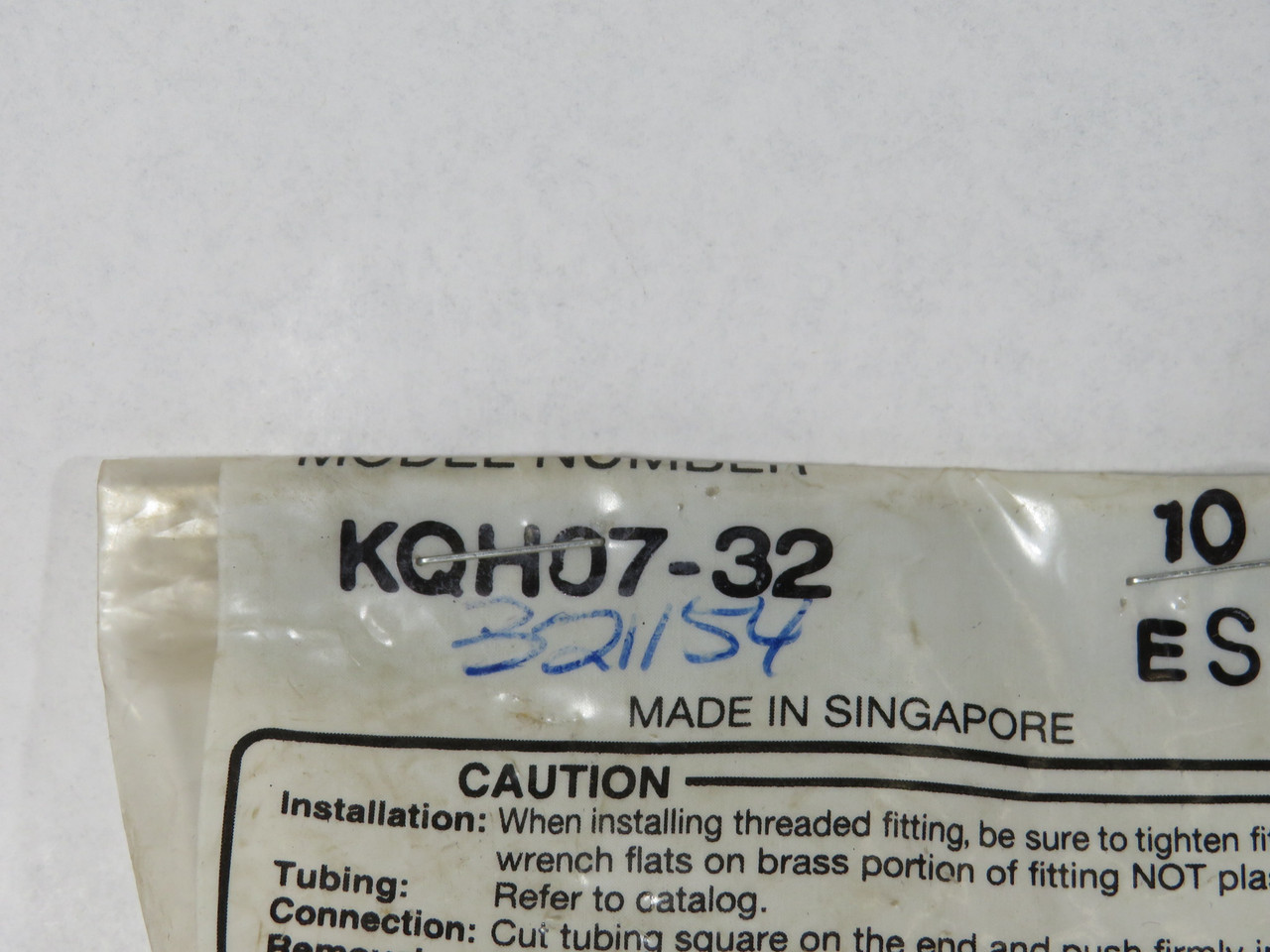 SMC KQH07-32 Male Brass Connector 1/4"Tube OD 10-32 UNF Lot of 5 SHELF WEAR