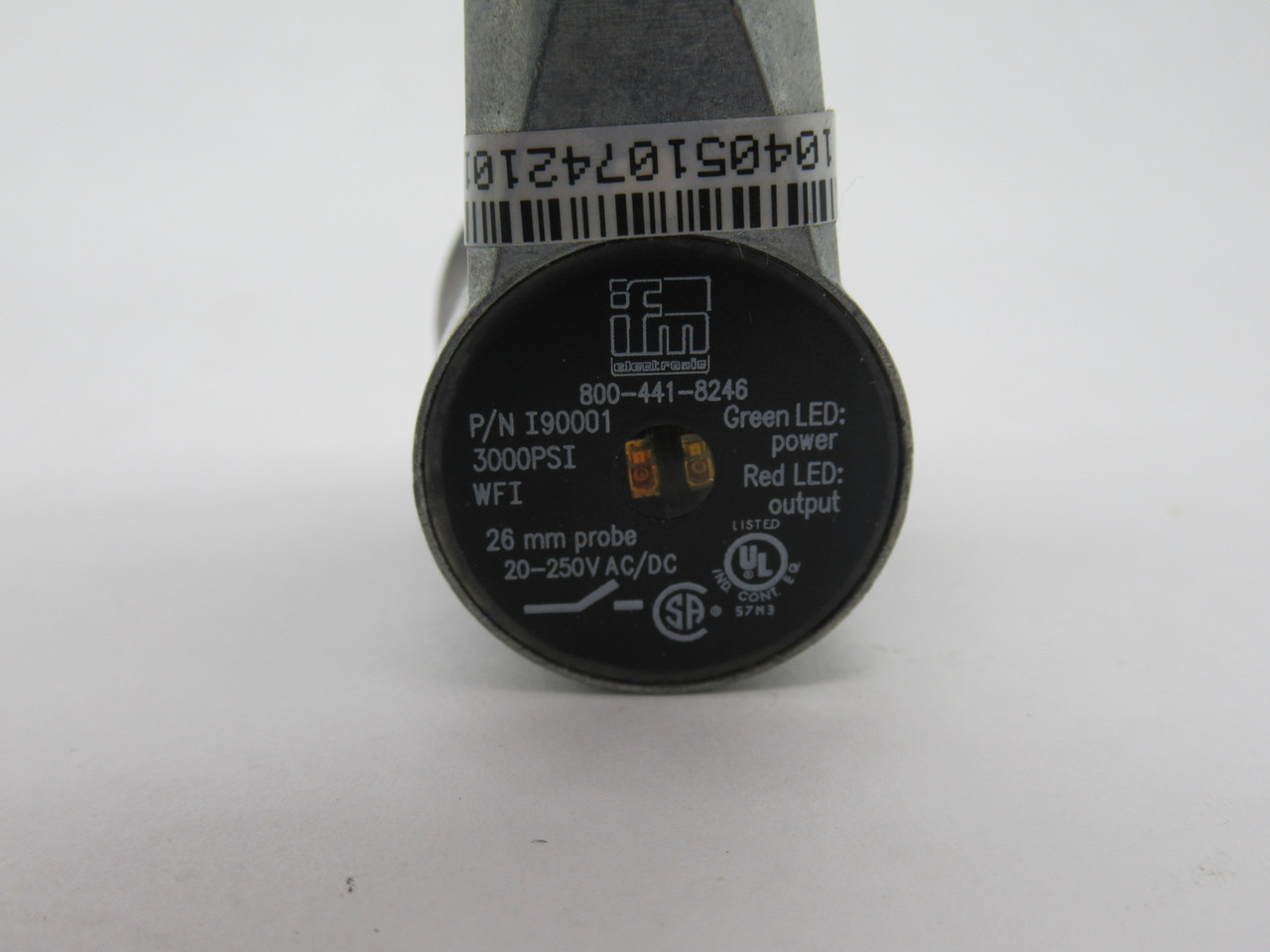IFM I90001 Inductive Sensor 20-250VAC/DC 300mA 26mm Probe Length 3000 psi NO NEW