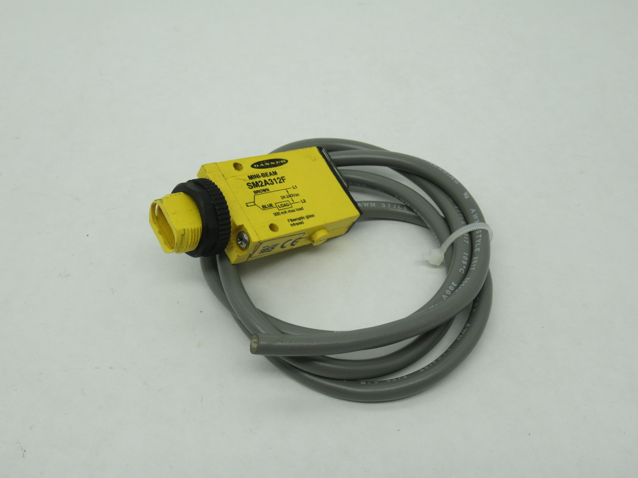 Banner SM2A312F Fiber Optic Amplifier 24-240V 300mA SPST 2-Wire 0.9m Cable USED