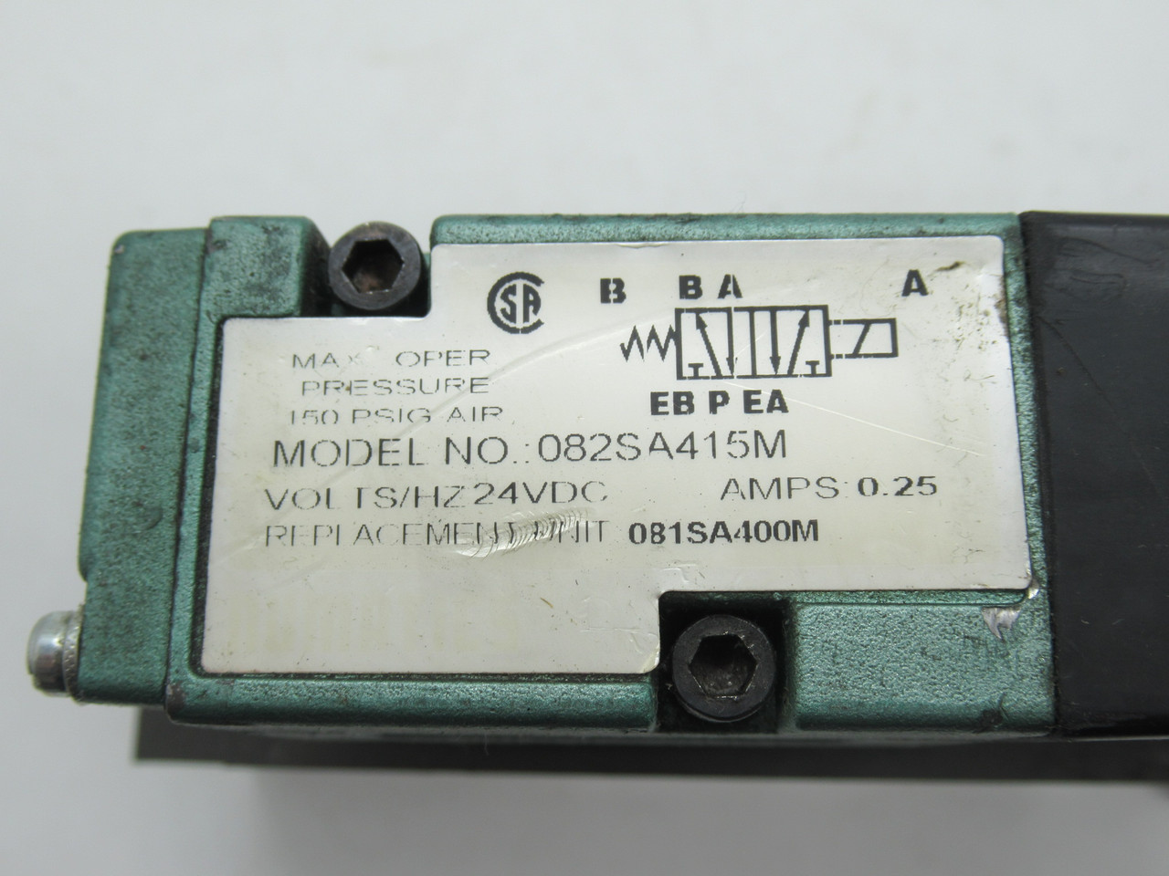 Numatics 082SA415M Solenoid Manifold Assembly 1/4" NPT 24VDC w/ Exhaust USED