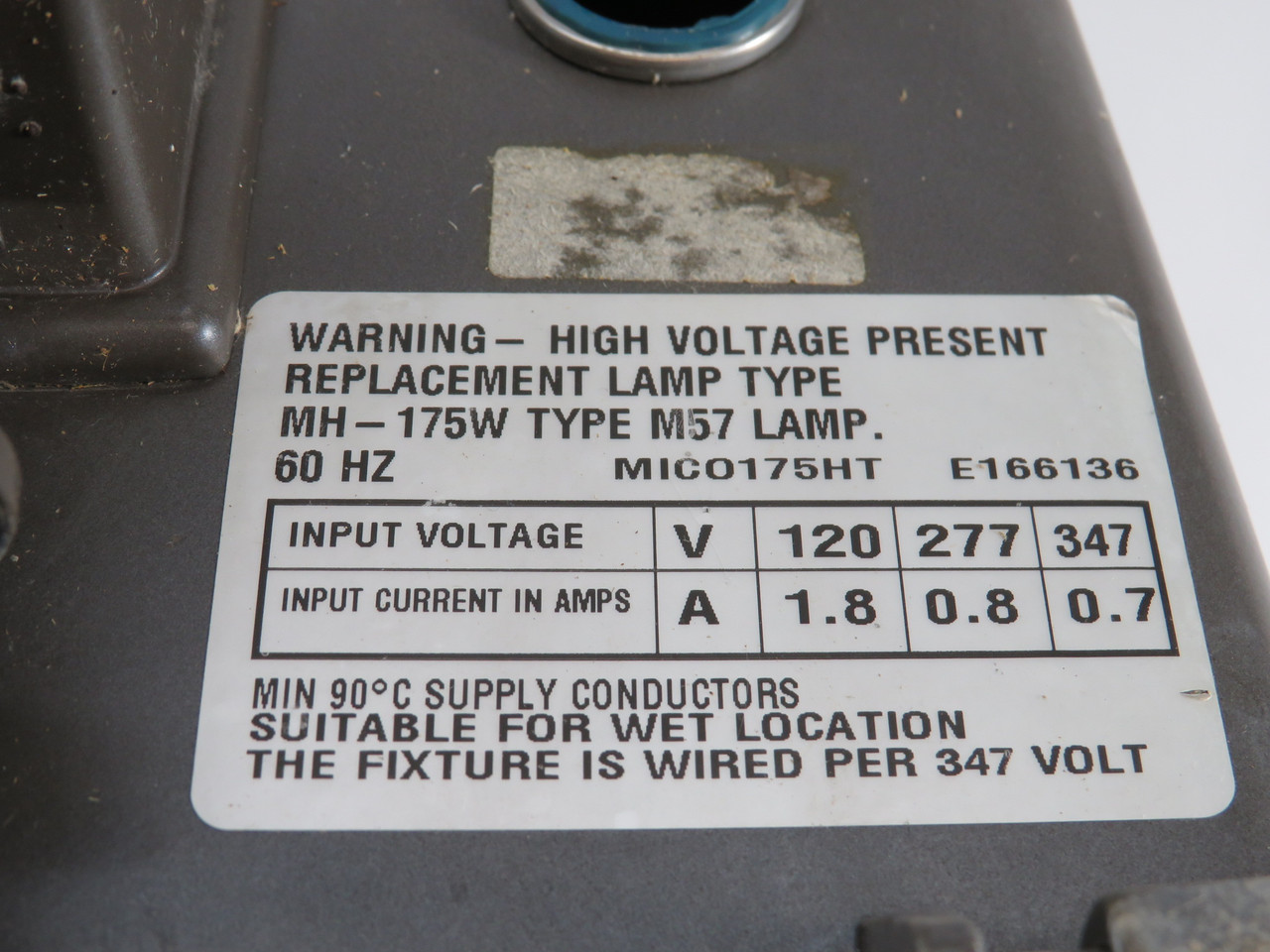 Generic MIC-0175HT Industrial Light Fixture 175W 120/277/347V SHELF WEAR USED