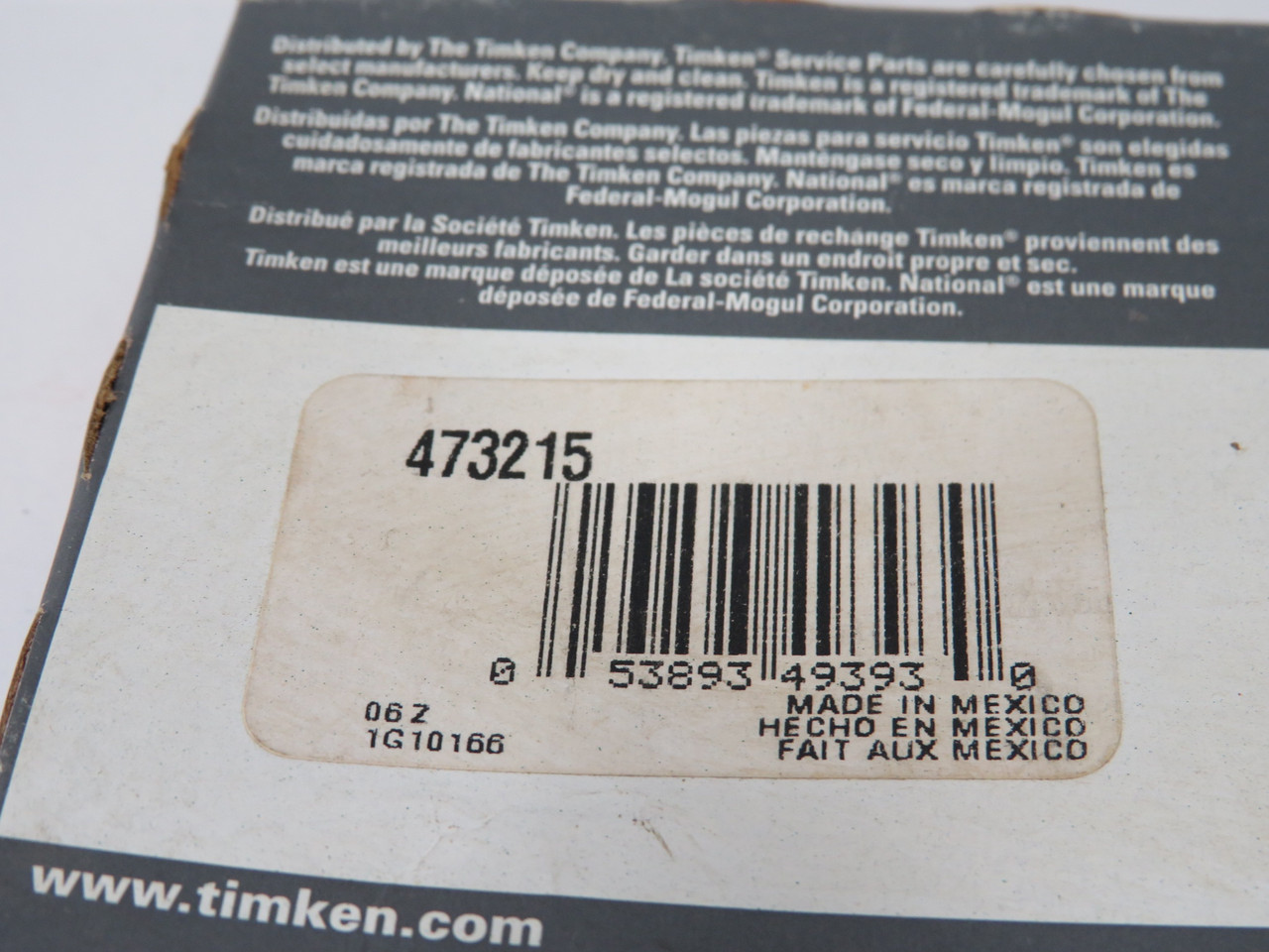 Timken 473215 Oil Seal 2.378"OD 1.375"ID 0.312"W BOX DAMAGE NEW