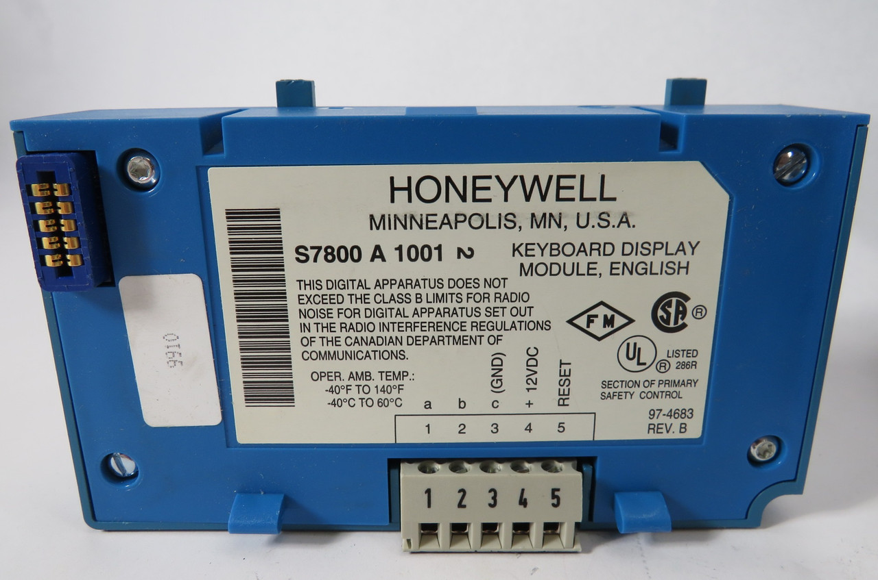 Honeywell S7800A1001 Burner Control Keyboard Display 12VDC NEW
